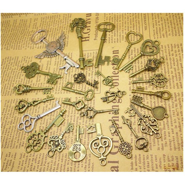 Antique Style Home Accessories  Antique Keys Decorative Bronze - 40pcs  Retro Style - Aliexpress